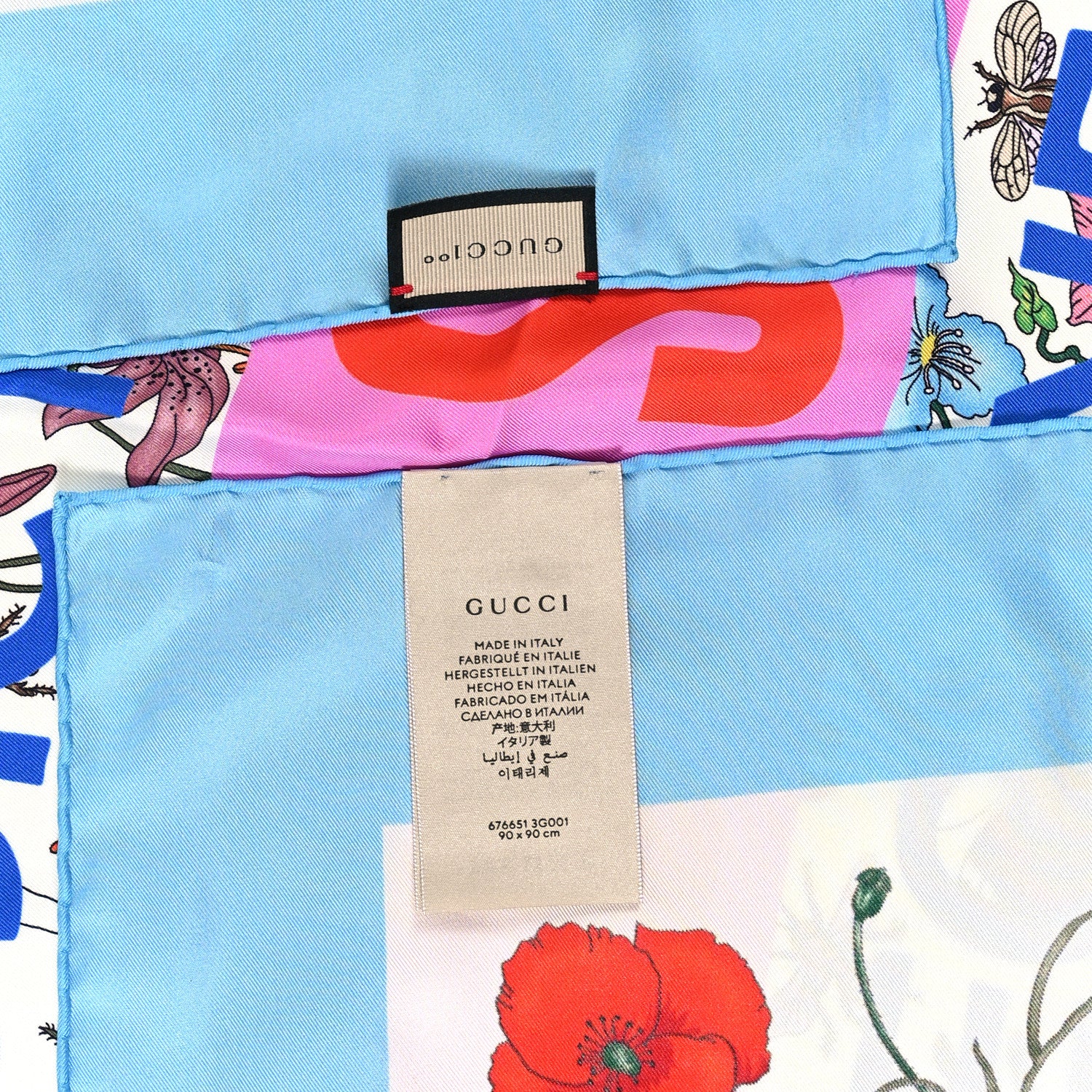 Gucci X Sony Silk Flora Square Scarf Multicolor 3 of 4