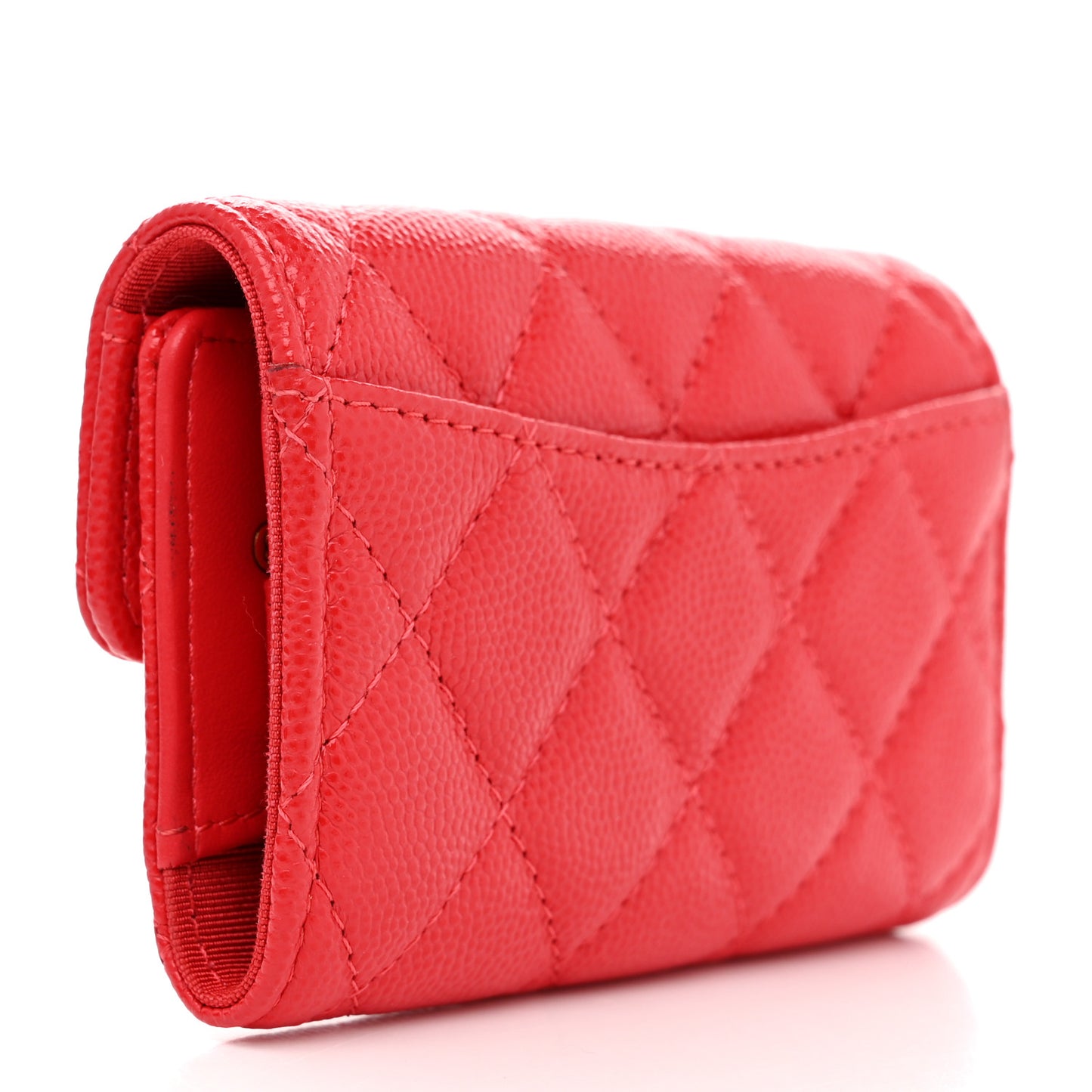 Caviar Quilted Classic 4 Key Holder Wallet Red
