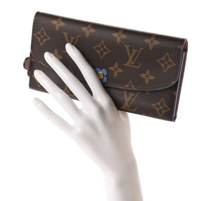 Louis Vuitton Monogram Bloom Flower Emilie Wallet Blue Jean 2 of 8