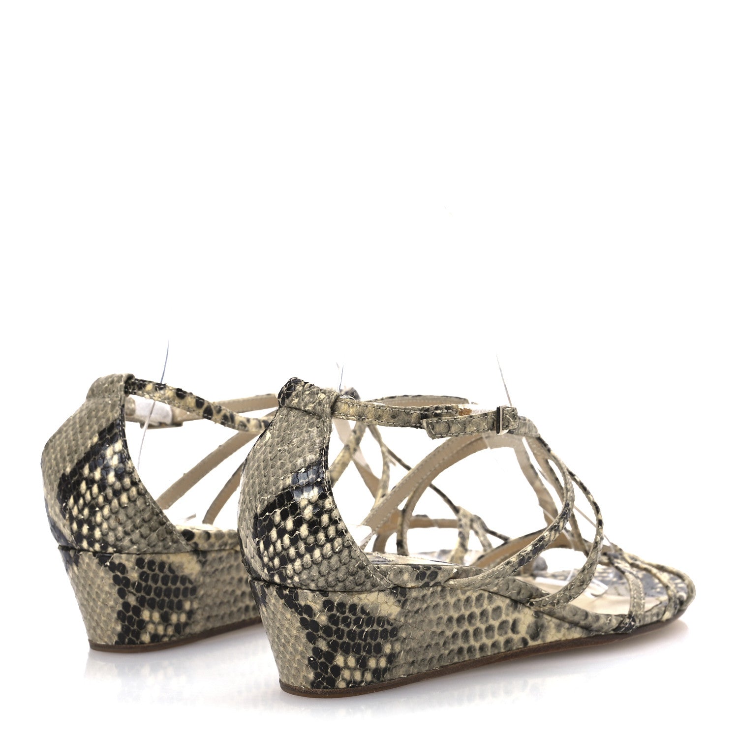 Jimmy Choo Snakeskin Sai 65 Sandals 37 Natural 5 of 13