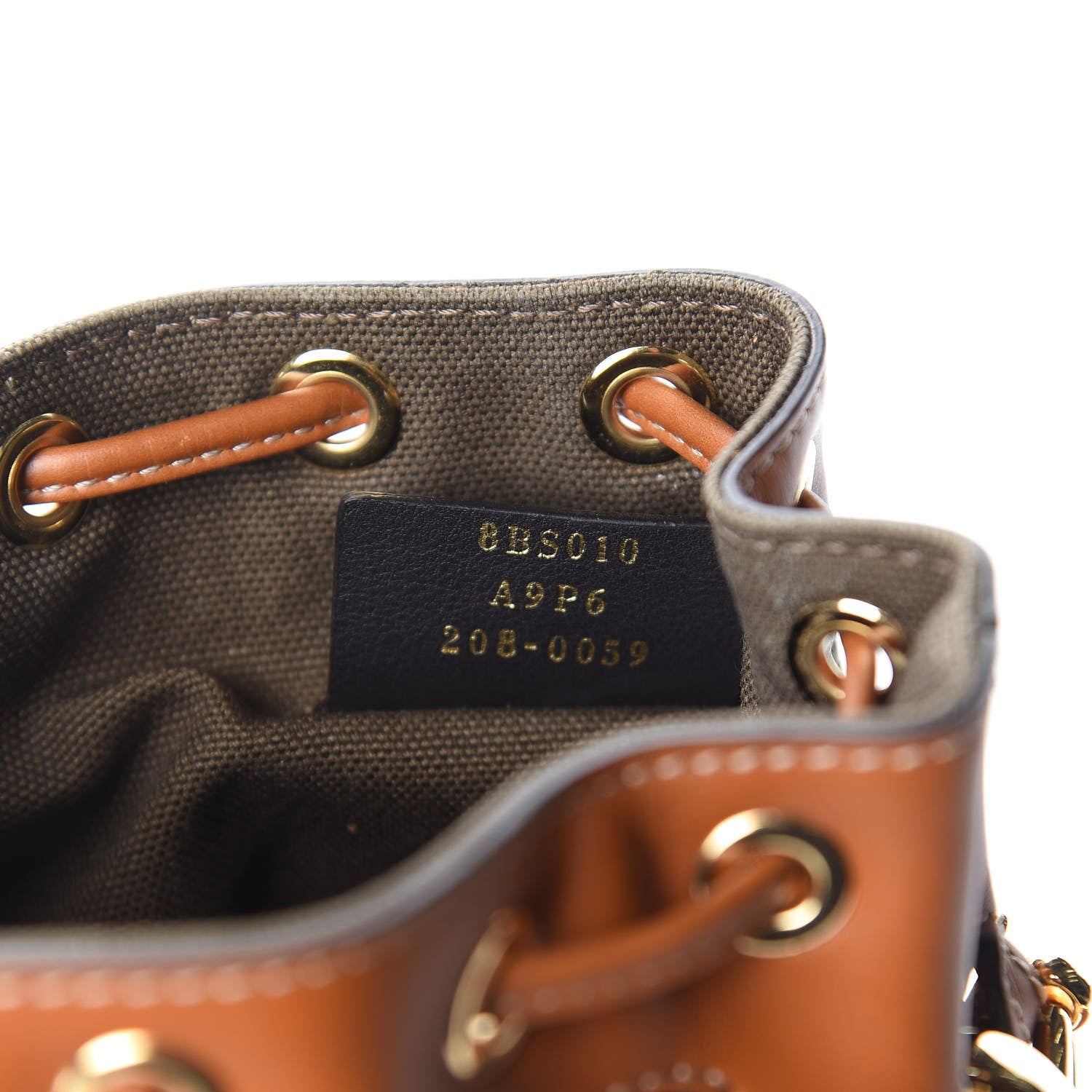 Fendi Canvas Vitello King F is Fendi FF Embroidered Mini Mon Tresor Bucket Bag Amazzonia Cuoio 9 of 12