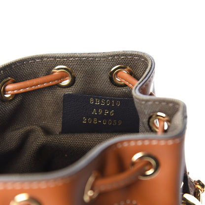 Fendi Canvas Vitello King F is Fendi FF Embroidered Mini Mon Tresor Bucket Bag Amazzonia Cuoio 9 of 12