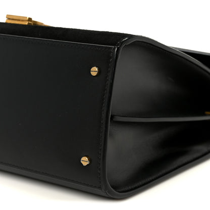 Saint Laurent Kid Scamosciato Smooth Calfskin Medium Classic Monogram Cassandra Top Handle Black Rouge Legion 10 of 10