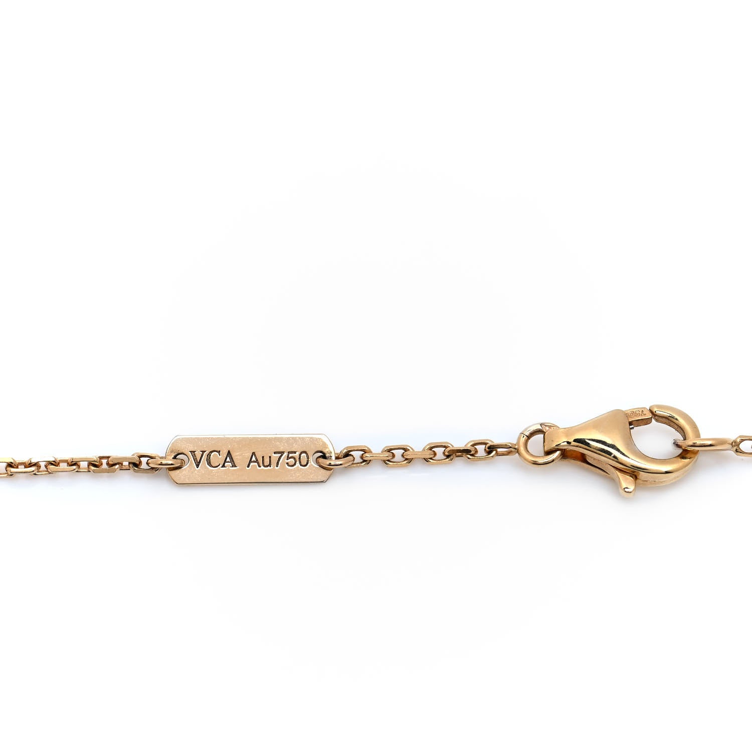 Van Cleef & Arpels 18K Yellow Gold Mother of Pearl Vintage Alhambra Pendant Necklace 4 of 5