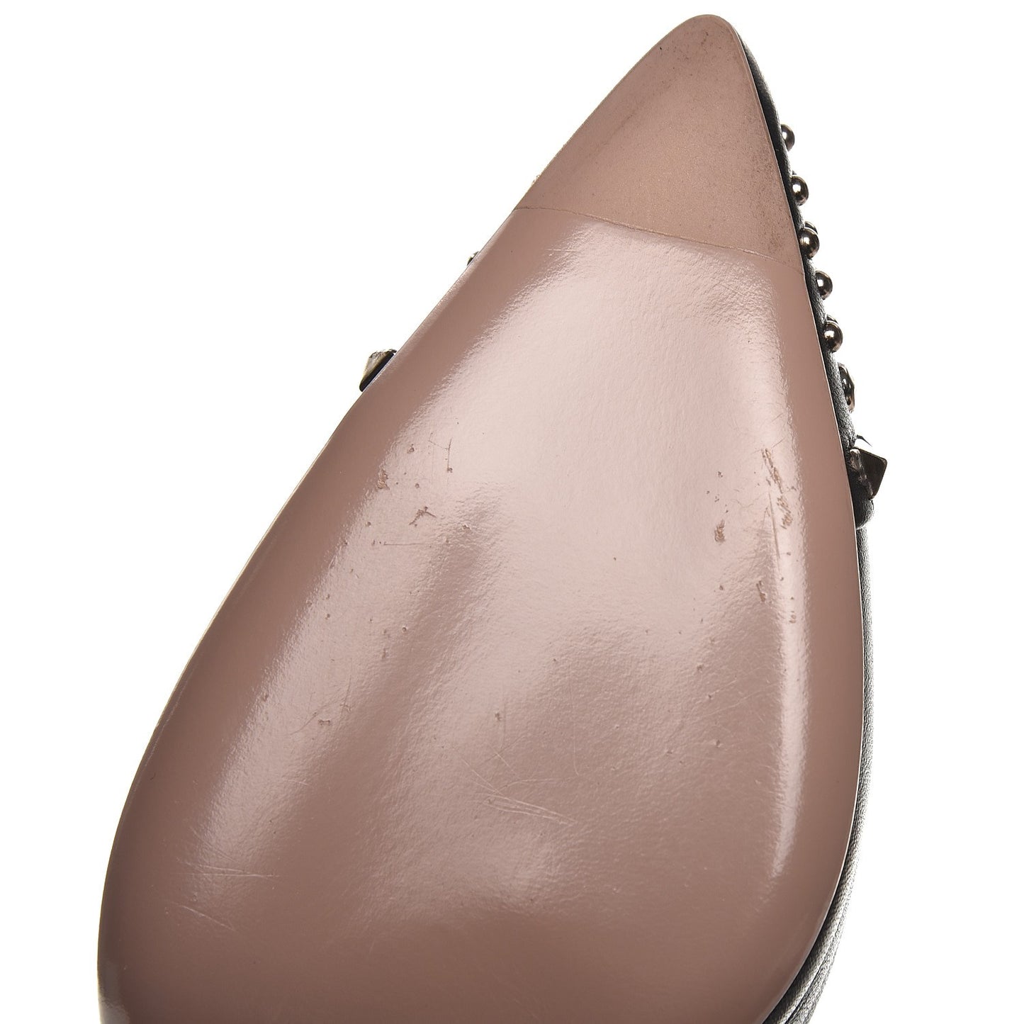 Calfskin Studded Cap Toe D'Orsay Pumps 35.5 Black