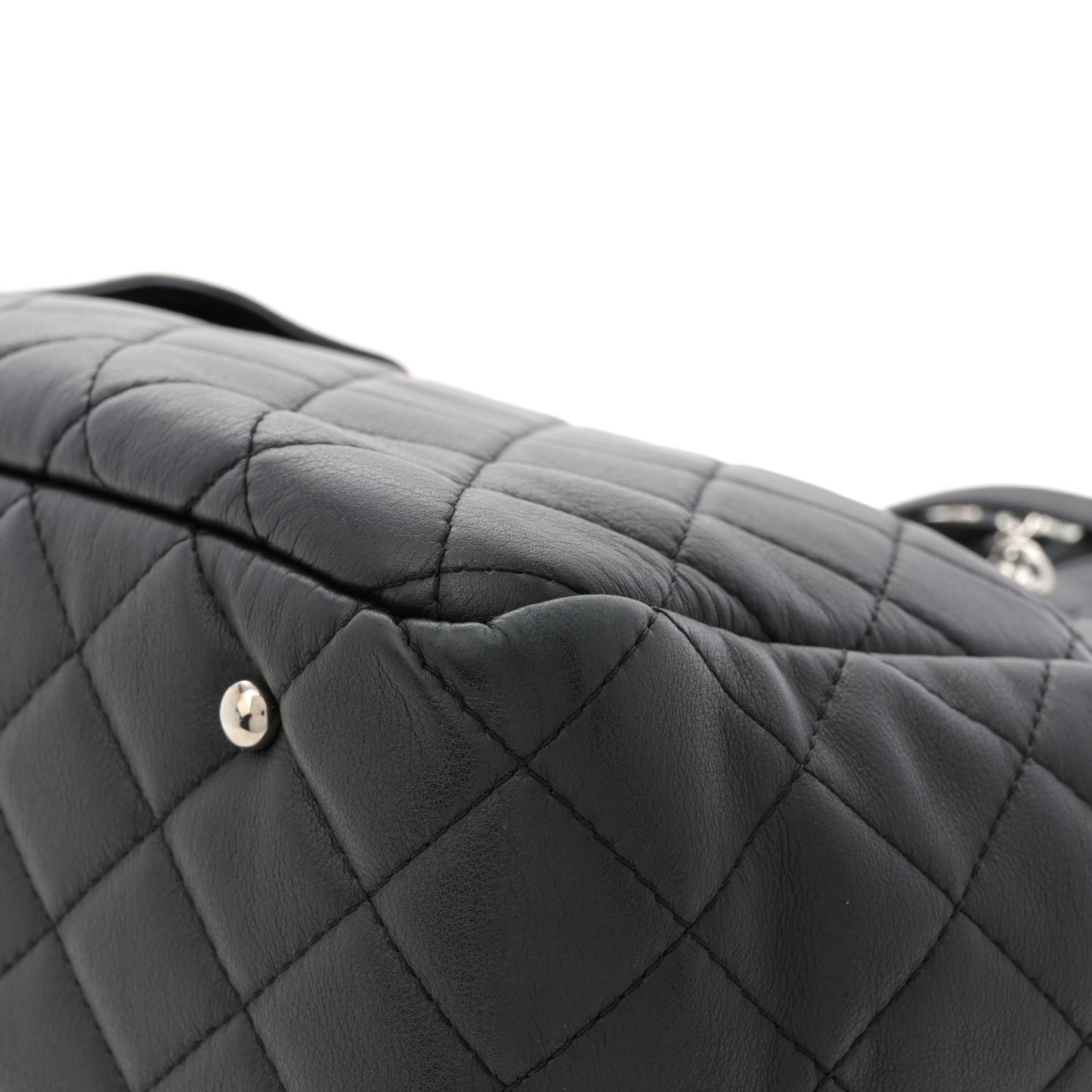 Calfskin Quilted Ultra Pocket Shopping Tote Black