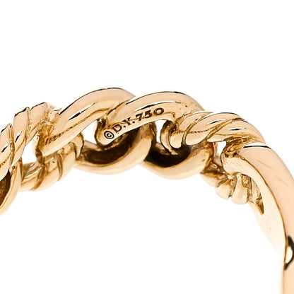 David Yurman 18K Yellow Gold Diamond 5mm Belmont Curb Link Band Ring 48 4.5 4 of 4