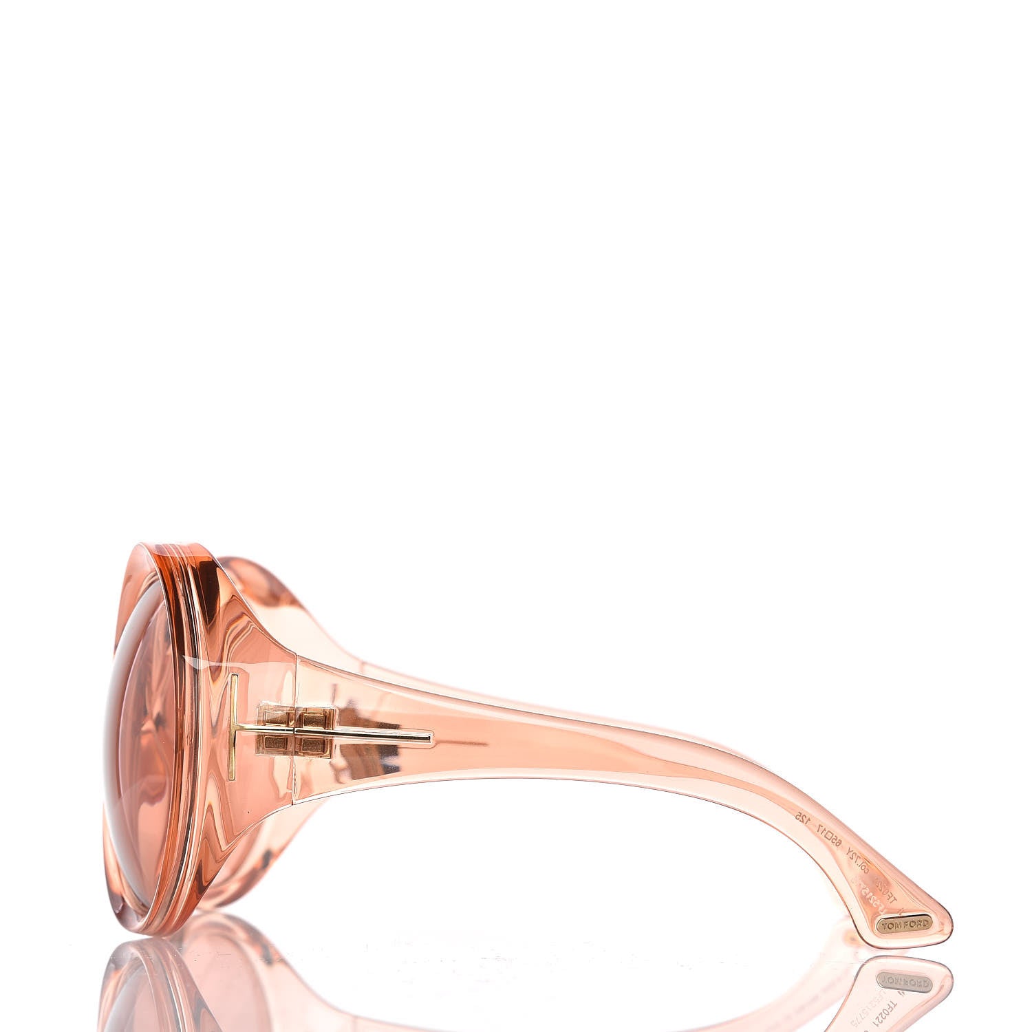 Tom Ford Ali Oversized Round Sunglasses TF0221 Peach Pink 3 of 7