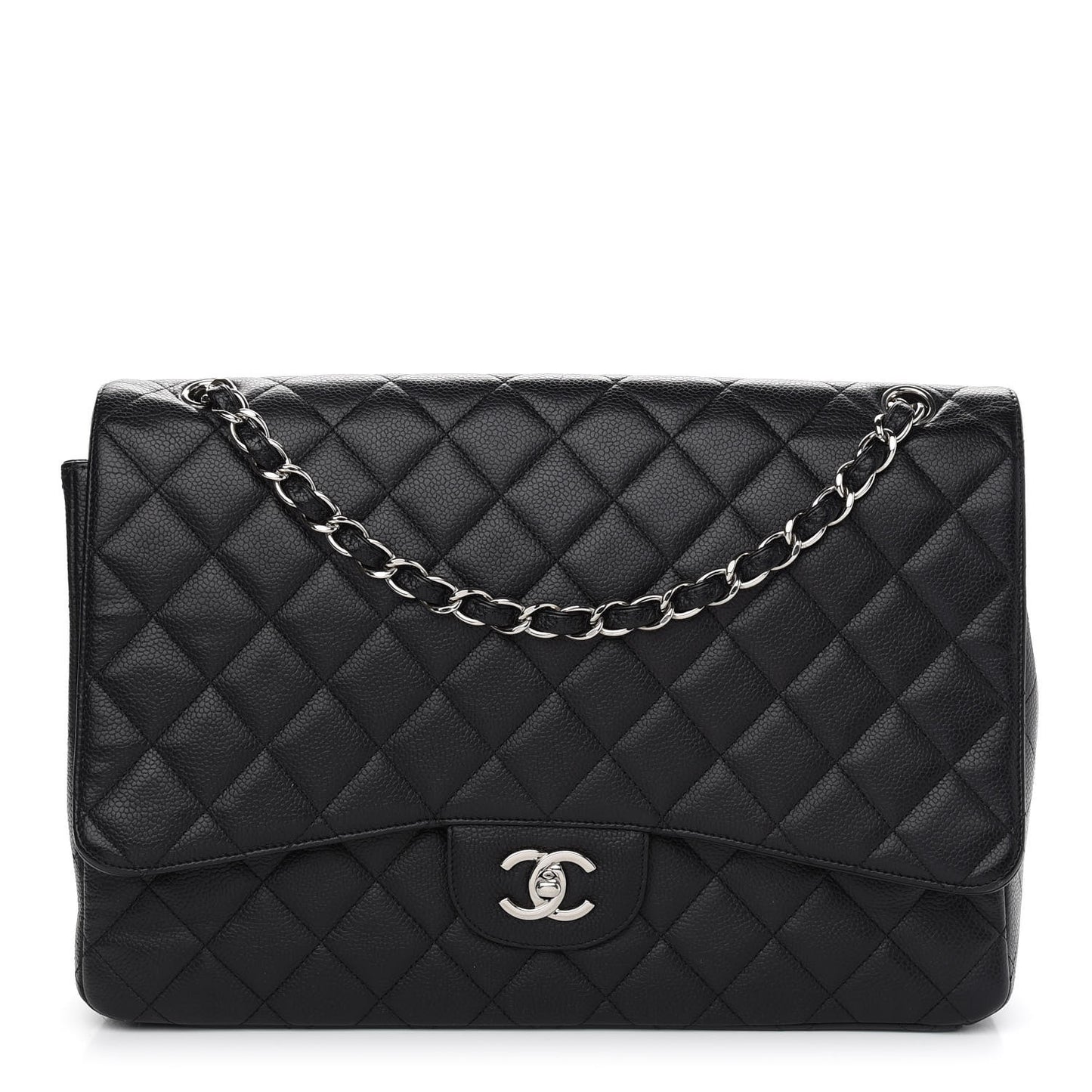 Caviar Quilted Maxi Single Flap Black