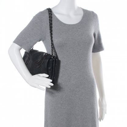 Chanel Lambskin Tweed Large Camellia Petals Flap Black 2 of 9