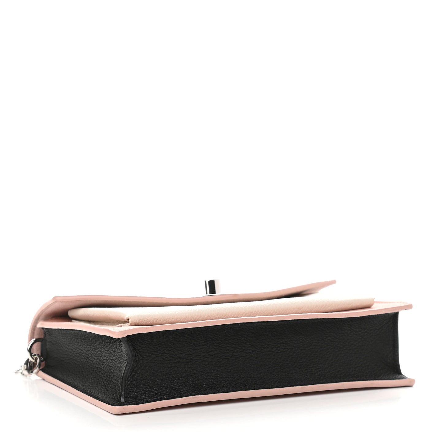 Calfskin My Lockme Chain Pochette Rose Ballet White