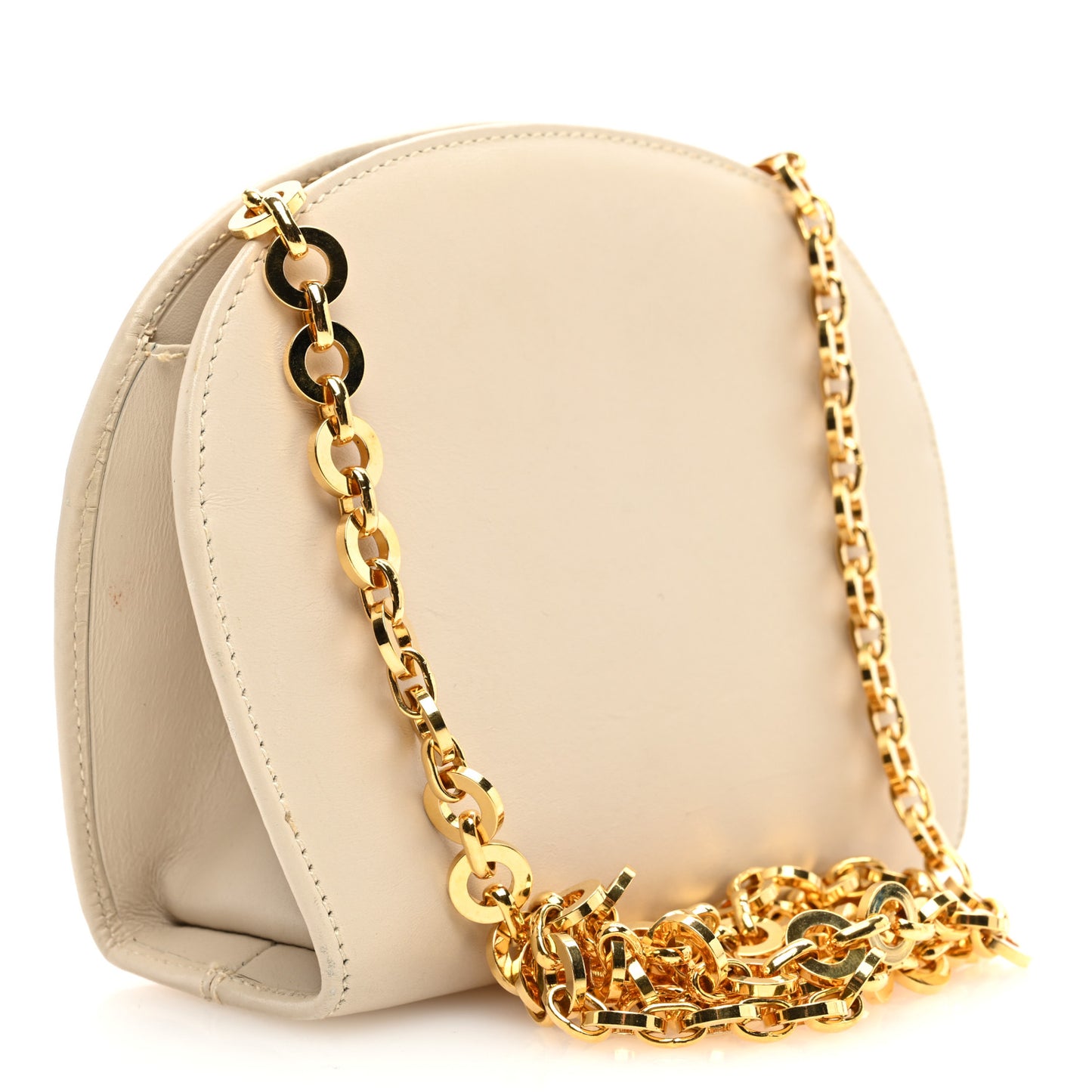 Calfskin Gancini Mini Chain Crossbody Ivory