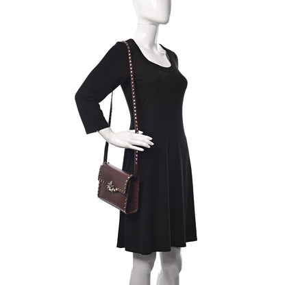 Valentino Garavani Pebbled Calfskin Medium Rockstud Flip Lock Crossbody Bag Rubin 2 of 10
