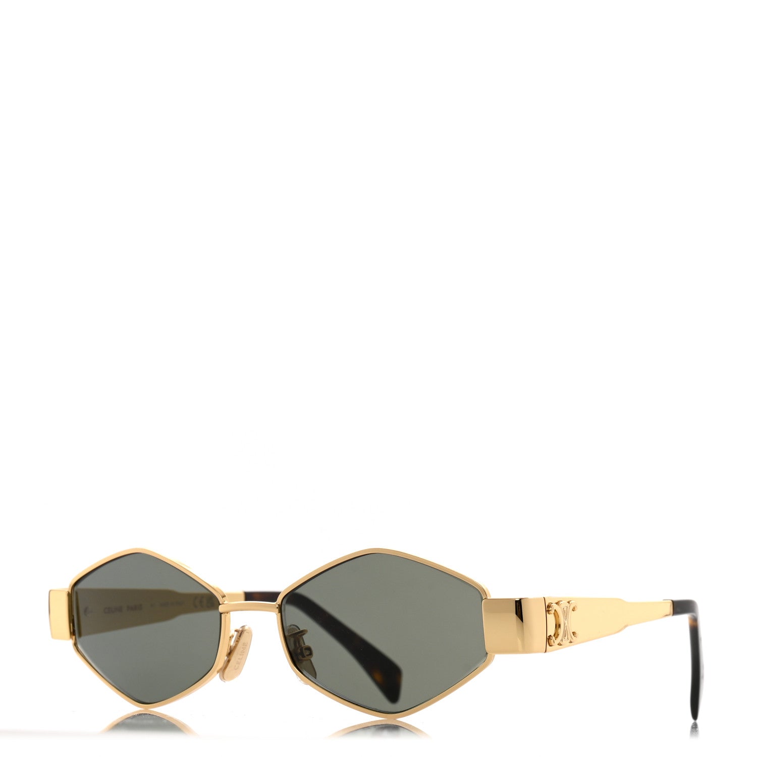 Celine Metal Triomphe 02 Sunglasses CL40254U Gold Green 1 of 7