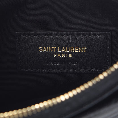 Saint Laurent Grain De Poudre Chevron Monogram Bill Pouch Black 6 of 7