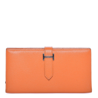 Hermes Chevre Mysore Bearn Wallet Orange 1 of 7