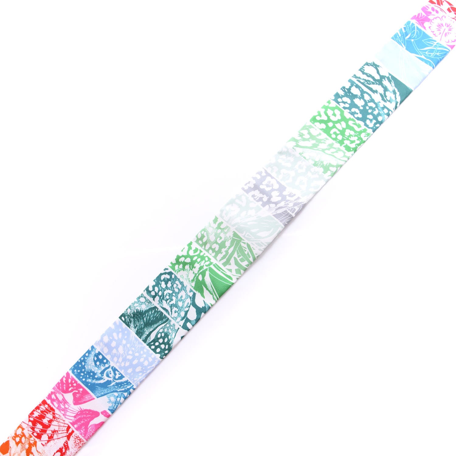 Hermes Silk Jungle Love Rainbow Twilly Vert Rose Jaune Fluo 3 of 4
