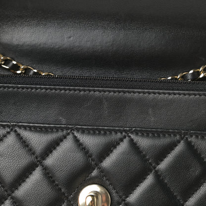 Chanel Lambskin Quilted Trendy CC Wallet On Chain WOC Black 13 of 15