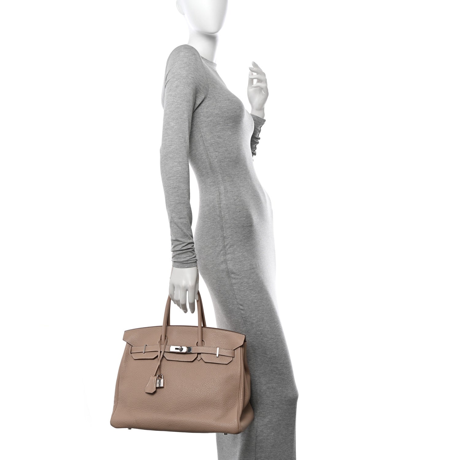 Hermes Taurillon Clemence Birkin 35 Gris Tourterelle 2 of 13