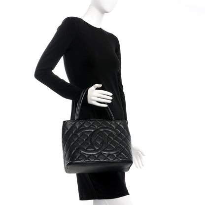 Chanel Caviar Quilted Medallion Tote Black 2 of 16