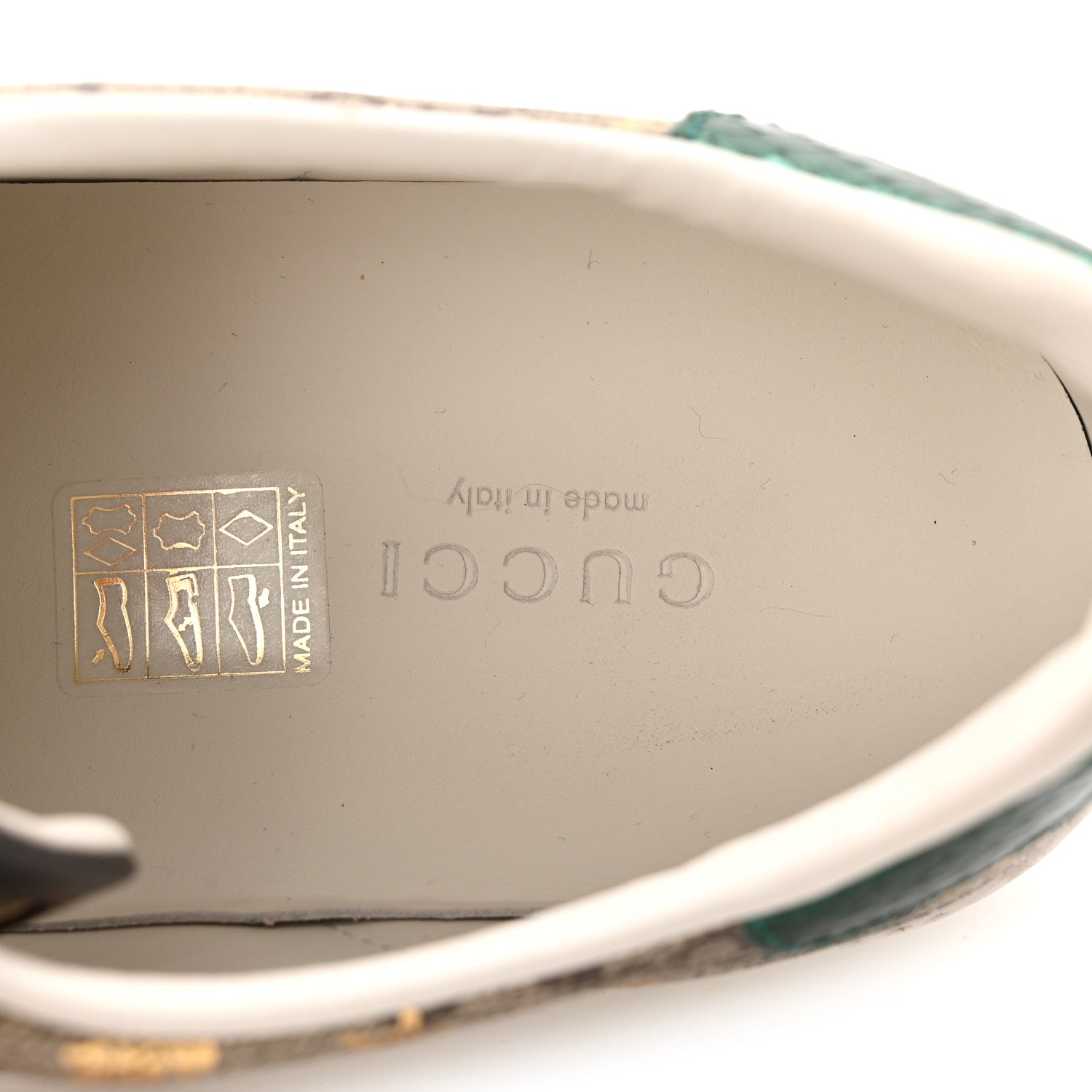 Gucci GG Supreme Monogram Bees Ayers Web Womens Ace Sneakers 39 Beige Oro Green Red 8 of 9