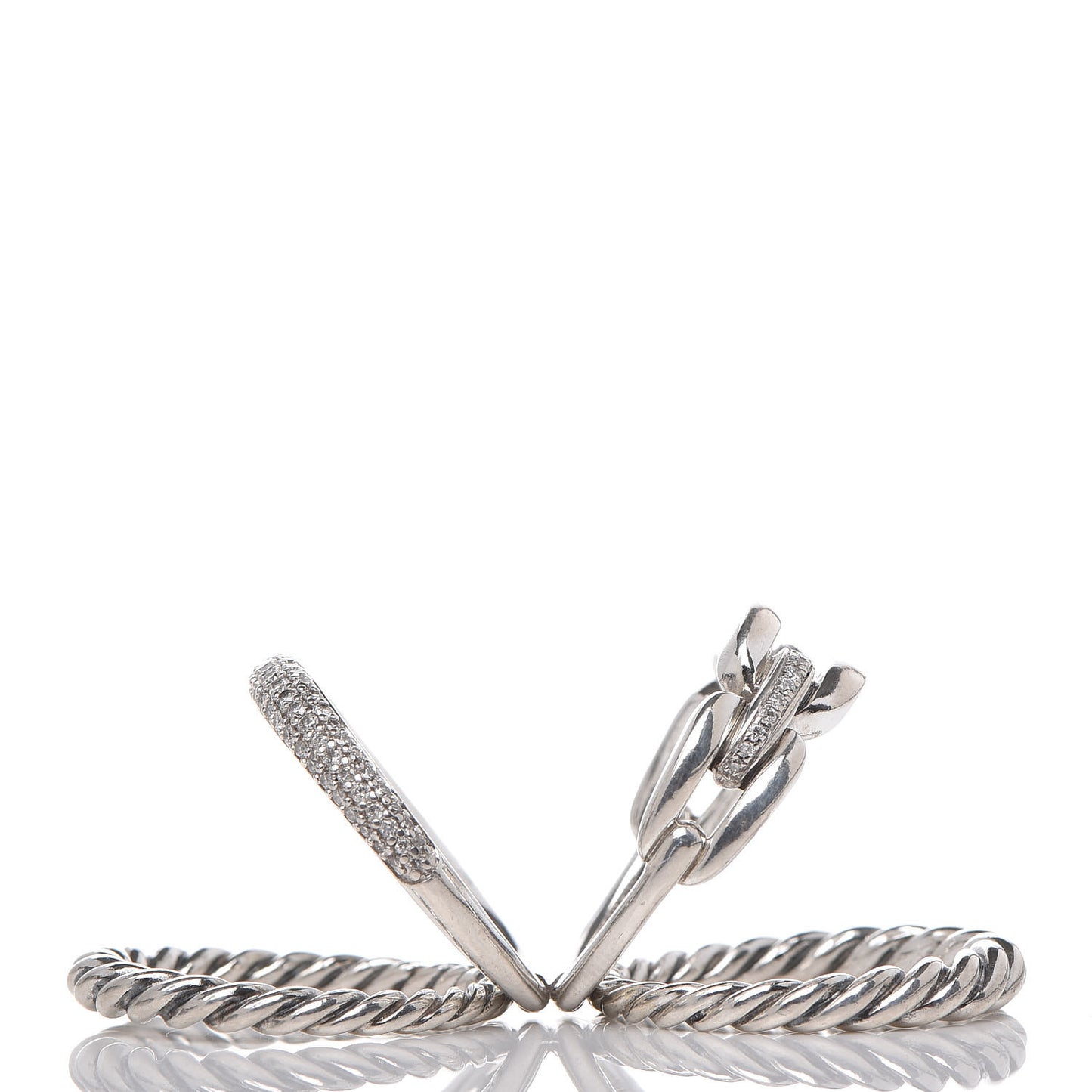 Sterling Silver Diamond Wellesley Four-Row Ring 50 5.5