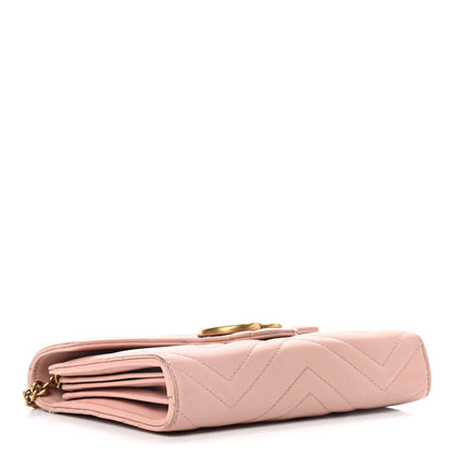 Gucci Calfskin Matelasse GG Marmont Chain Wallet Perfect Pink 3 of 10