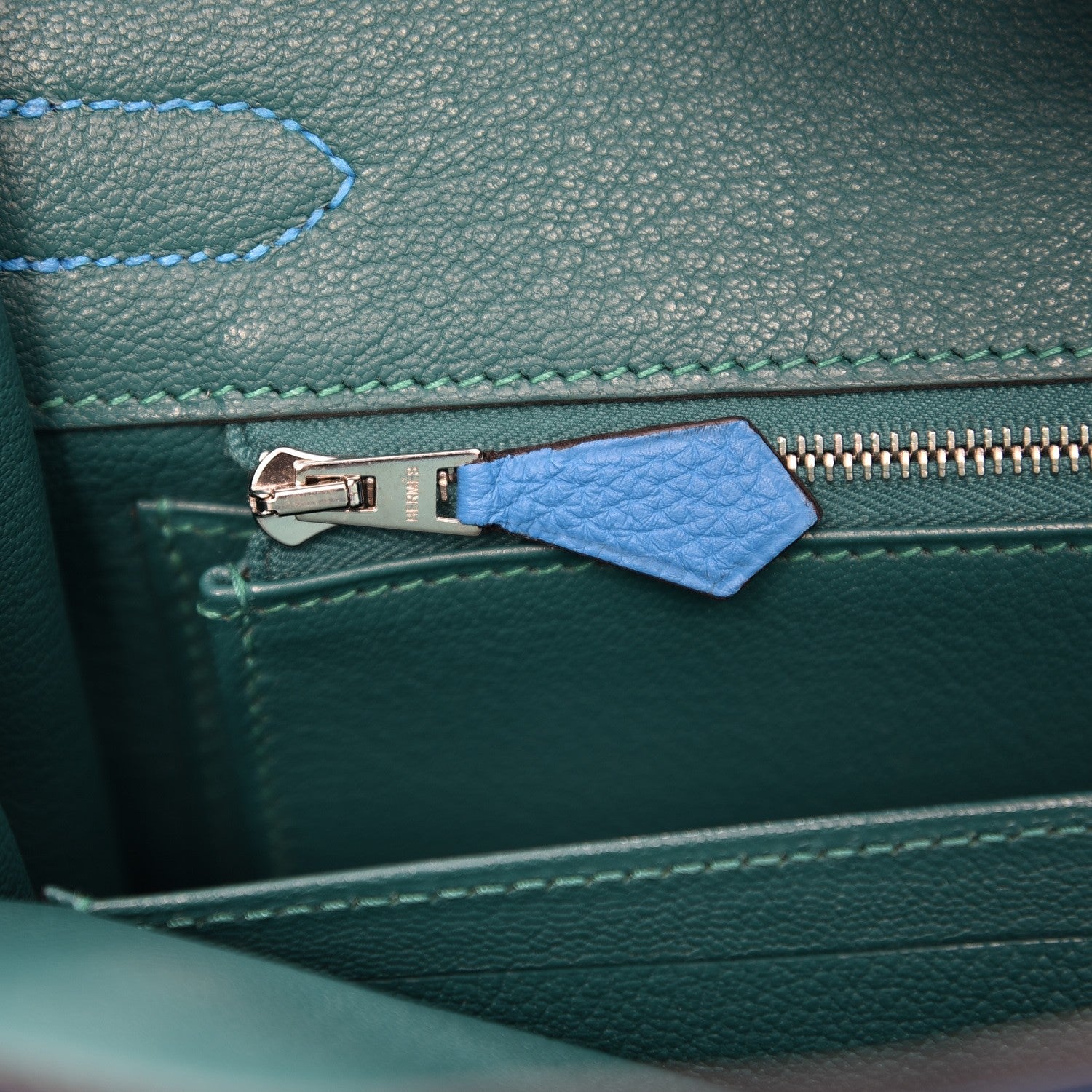 Hermes Togo Birkin 30 Bleu Zanzibar Malachite 21 of 28