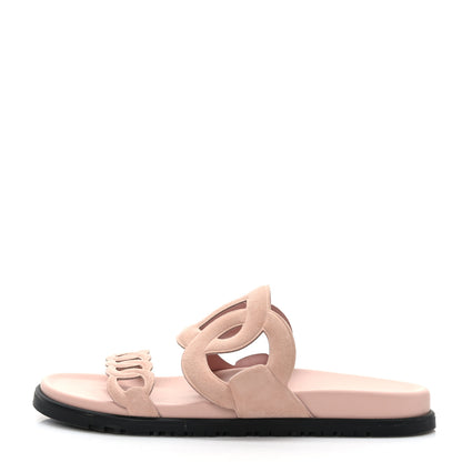 Hermes Suede Goatskin Extra Sandals 40 Rose Opaline 1 of 8