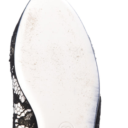 Chanel Lace Grosgrain Cap Toe CC Ballerina Flats 40.5 Black 12 of 16