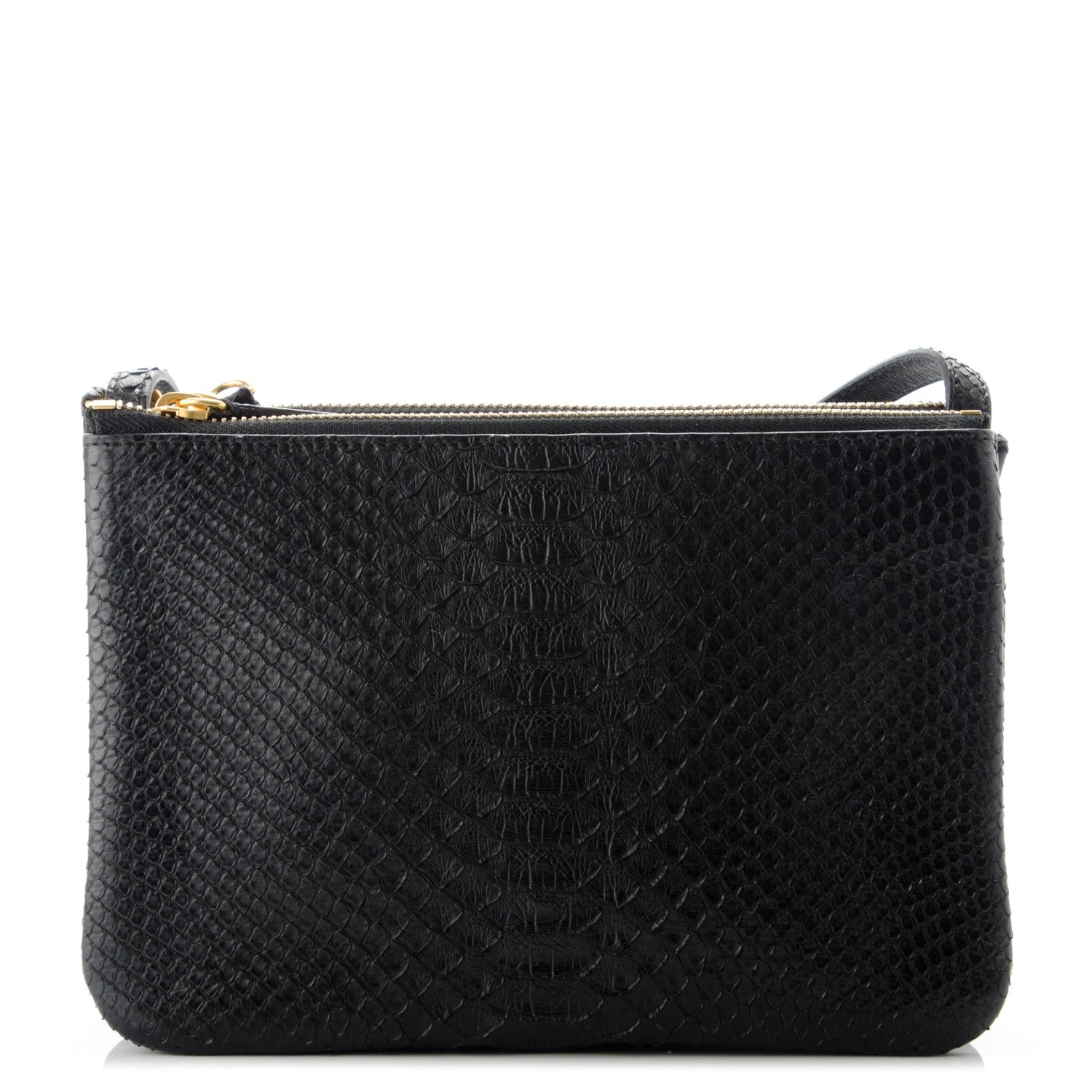 Celine Python Small Trio Crossbody Bag Black 1 of 7