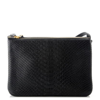 Celine Python Small Trio Crossbody Bag Black 1 of 7