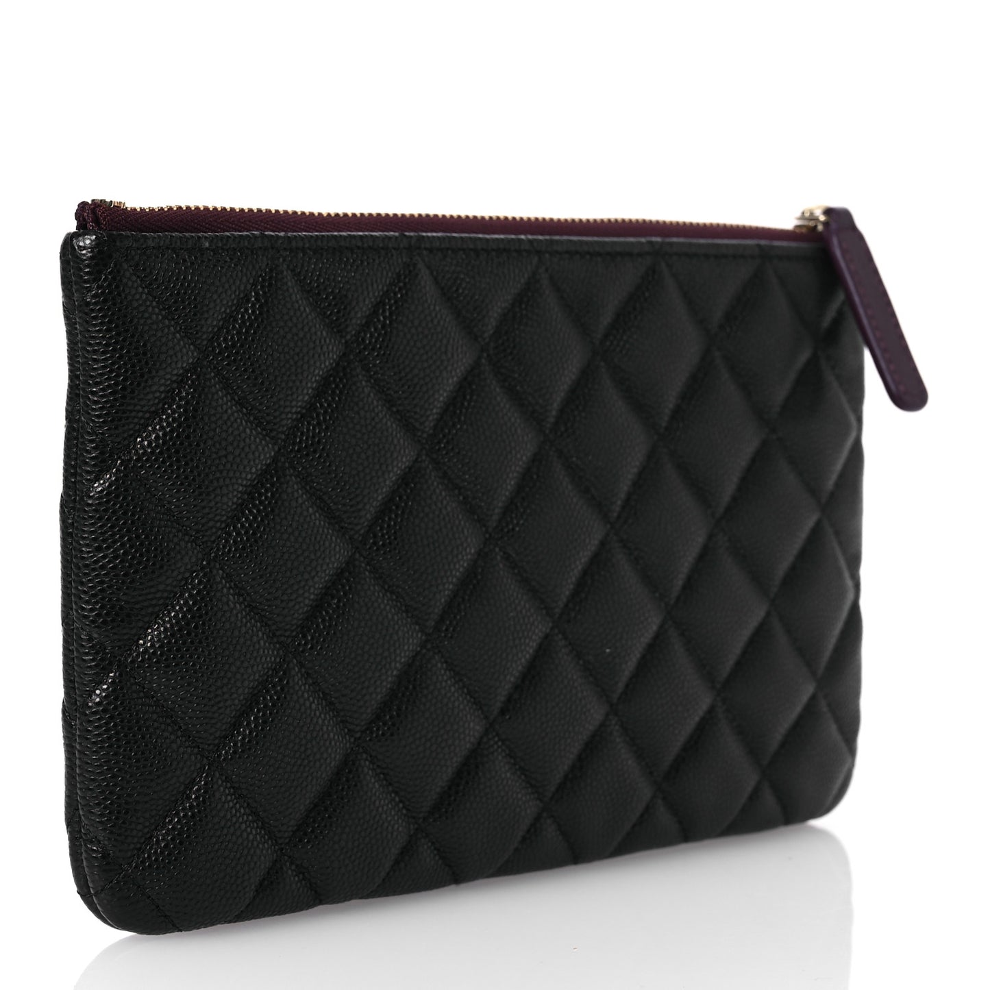 Caviar Quilted Cosmetic Case Black
