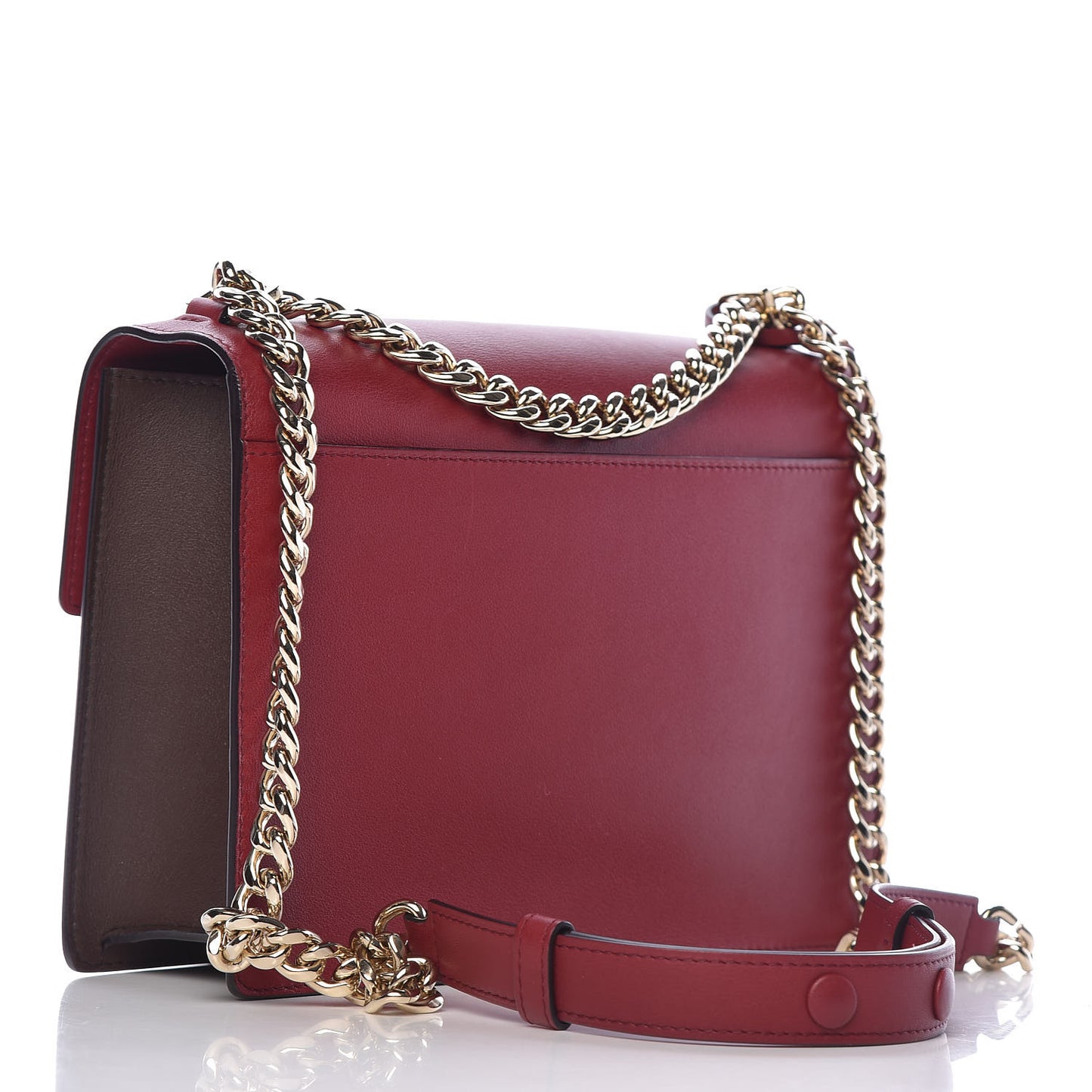 Calfskin Madame Chaine Bag Burgundy