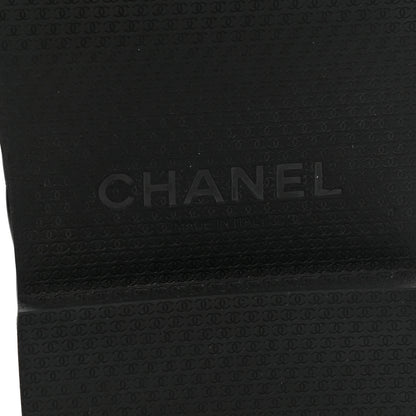 Chanel Suede Lambskin Calfskin Knit Womens Ankle Boots 40 Black 6 of 8