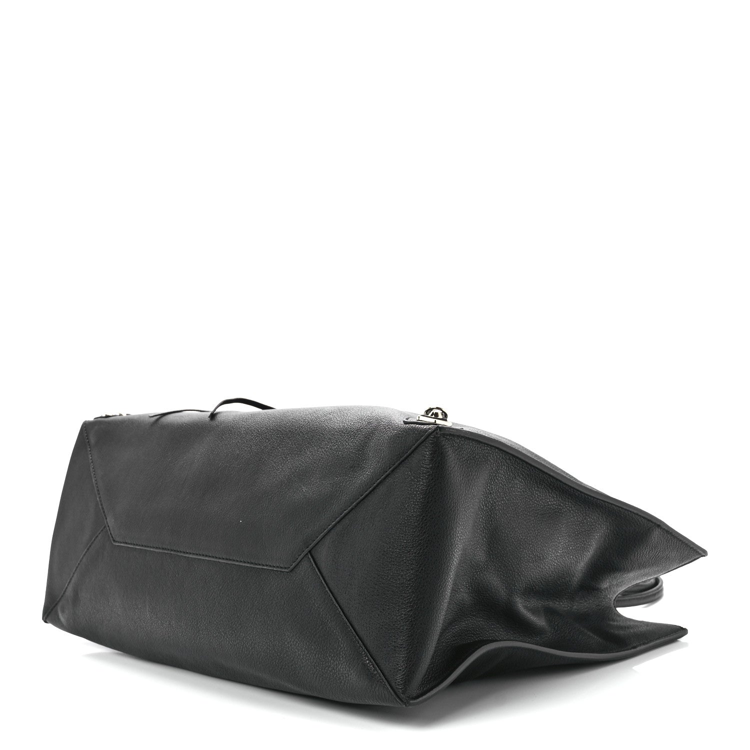 Balenciaga Grained Calfskin Silver Metallic Edge Hardware Papier A4 Tote Black 10 of 12