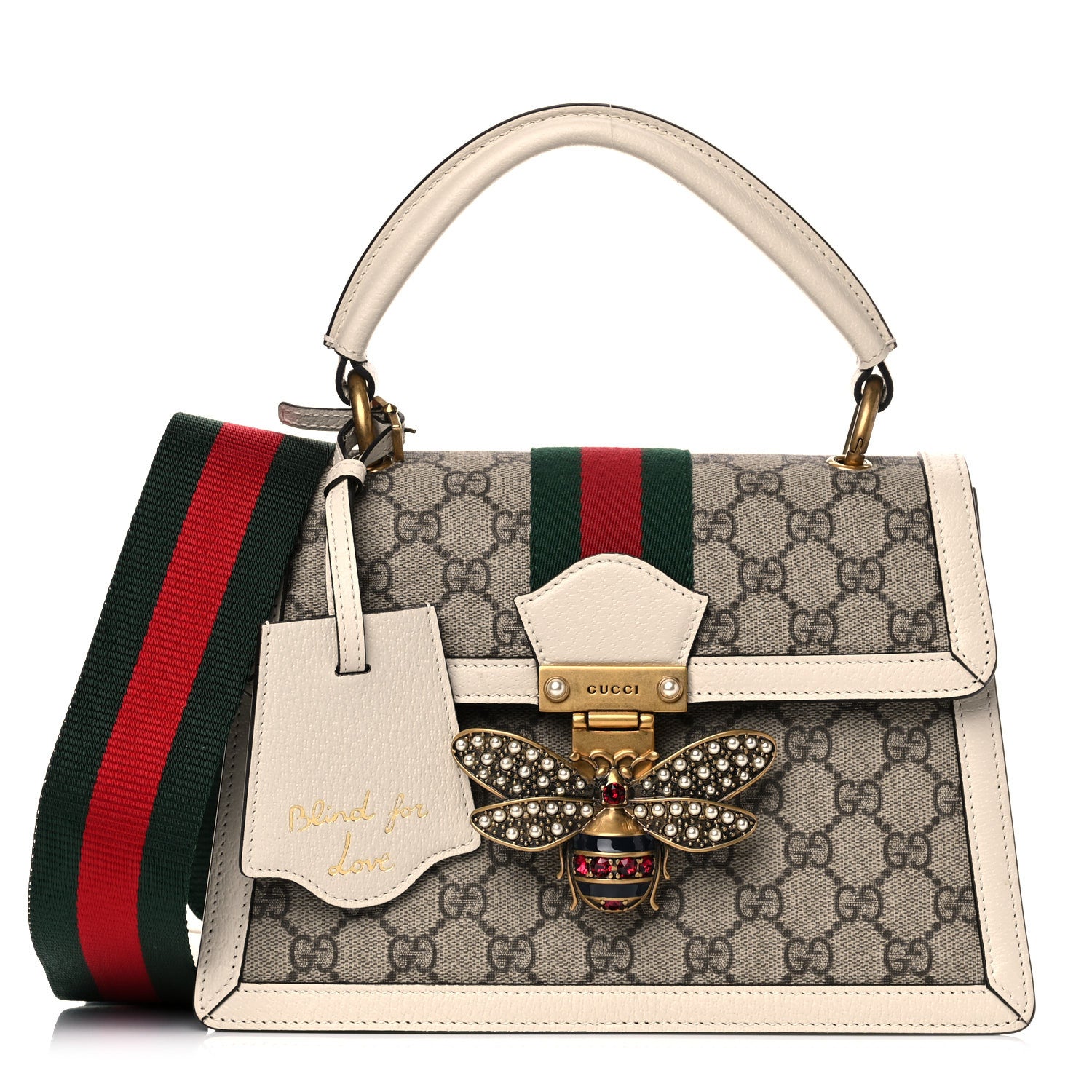Gucci GG Supreme Monogram Small Queen Margaret Top Handle Bag White 1 of 14