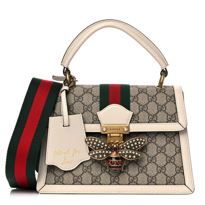 Gucci GG Supreme Monogram Small Queen Margaret Top Handle Bag White 1 of 14