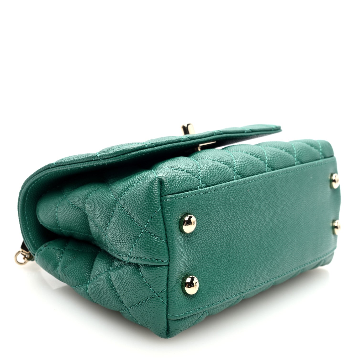 Chanel Caviar Quilted Extra Mini Coco Handle Flap Green 4 of 10