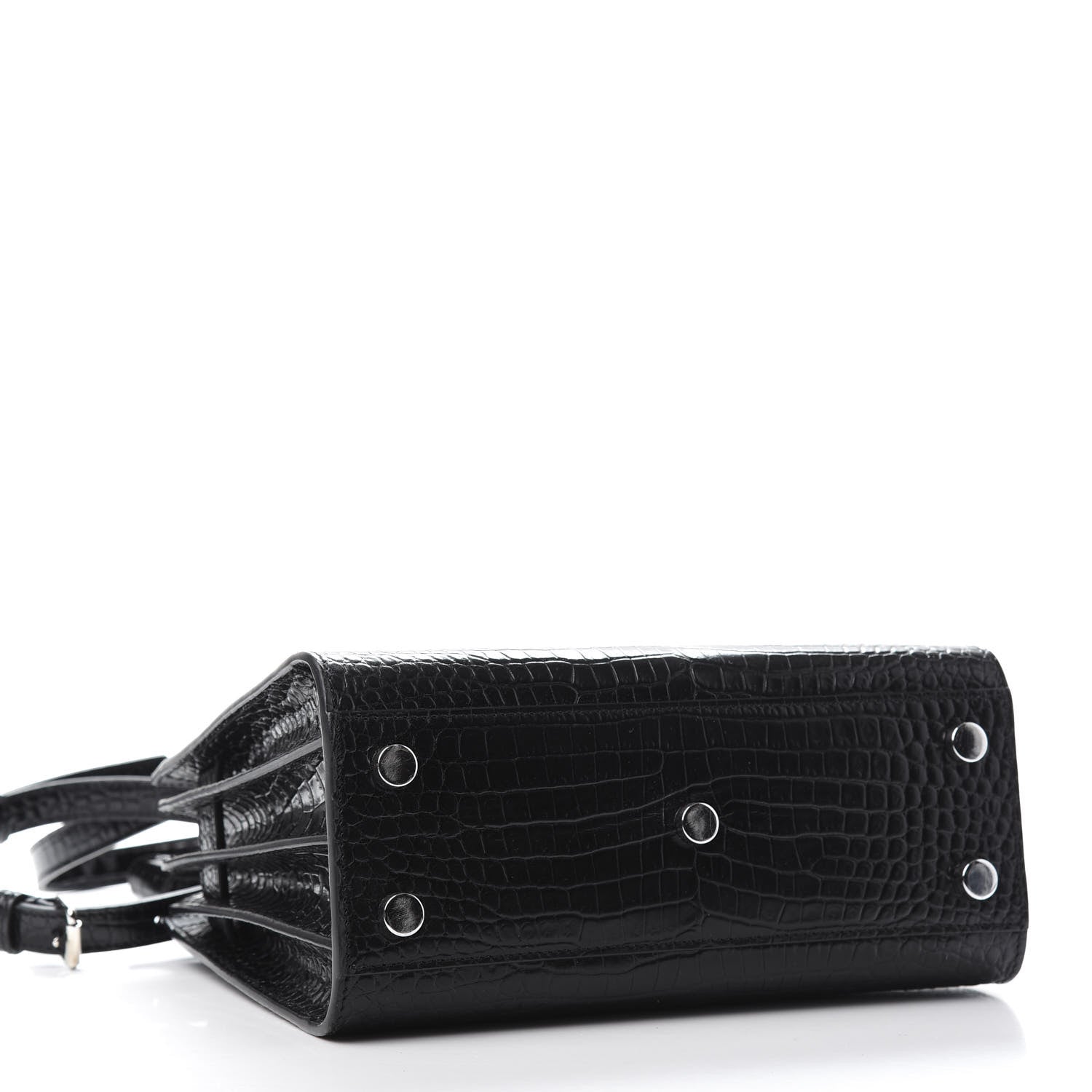 Saint Laurent Calfskin Crocodile Embossed Nano Sac De Jour Black 4 of 9
