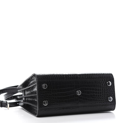 Saint Laurent Calfskin Crocodile Embossed Nano Sac De Jour Black 4 of 9