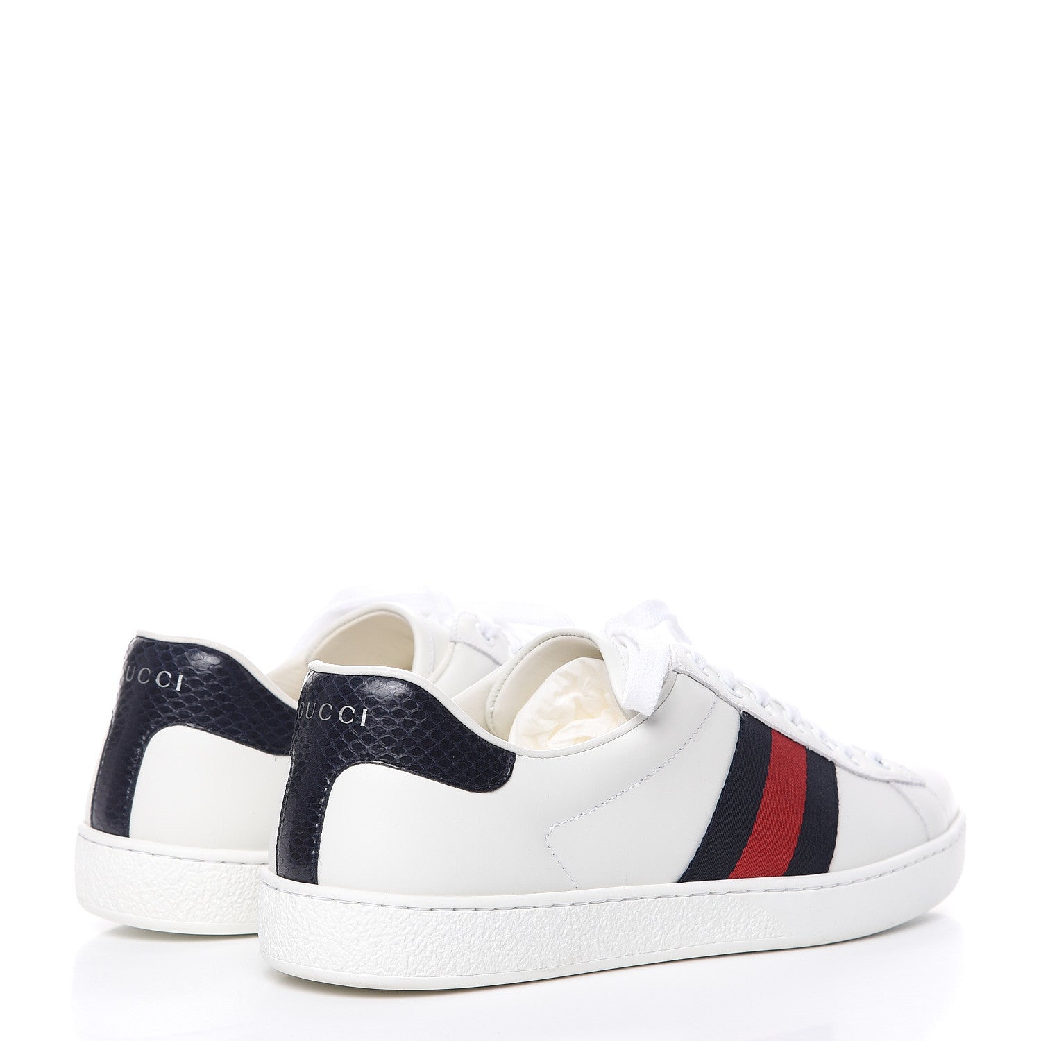 Gucci Miro Soft Calfskin Ayers Web Mens Ace Sneakers 8 White Blue 4 of 9
