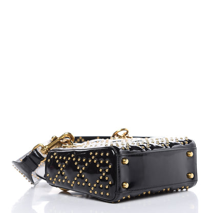 Christian Dior Patent Studded Mini Supple Lady Dior Black 4 of 11