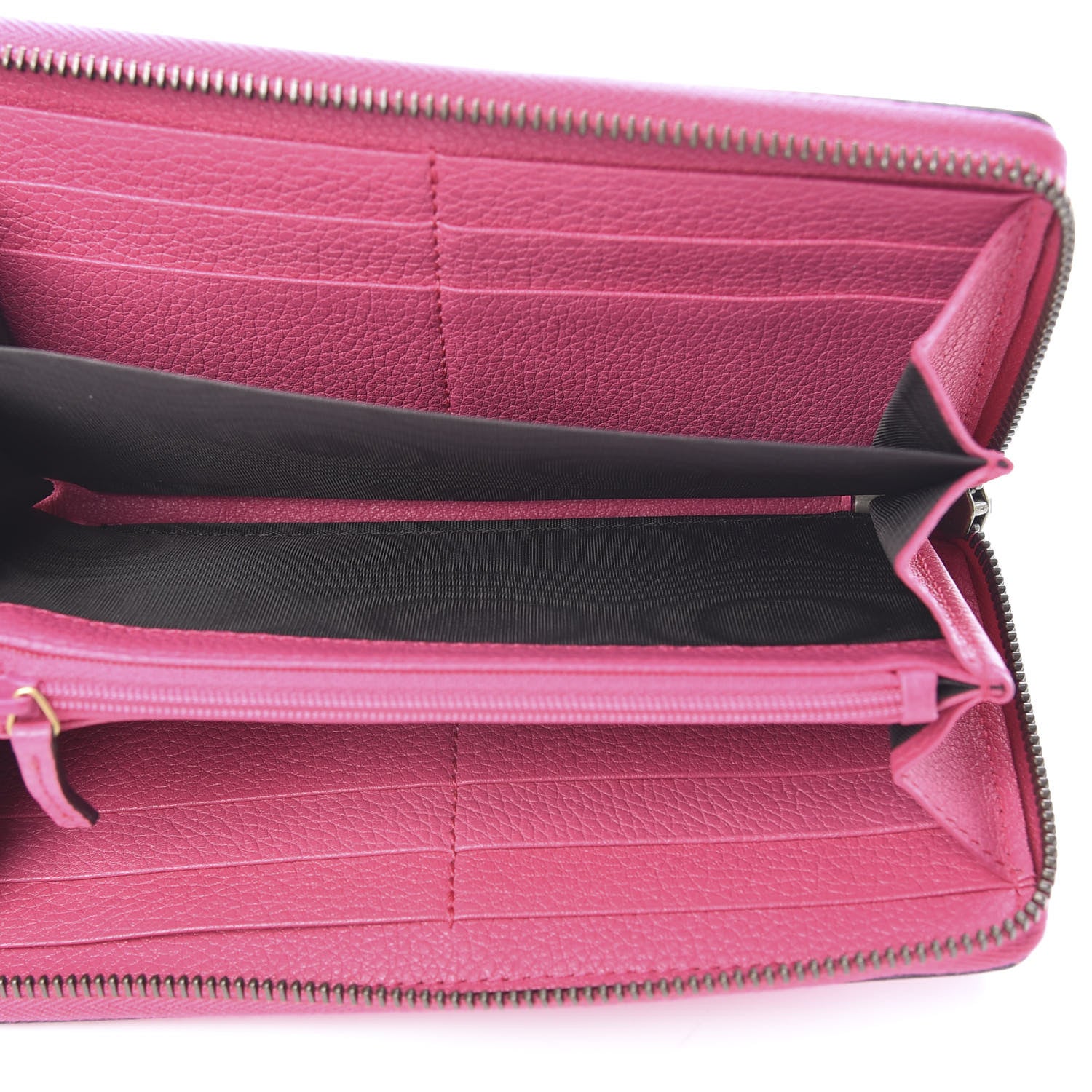 Gucci Grained Calfskin Logo Zip Around Wallet Box Pink Green 5 of 8