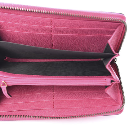 Gucci Grained Calfskin Logo Zip Around Wallet Box Pink Green 5 of 8