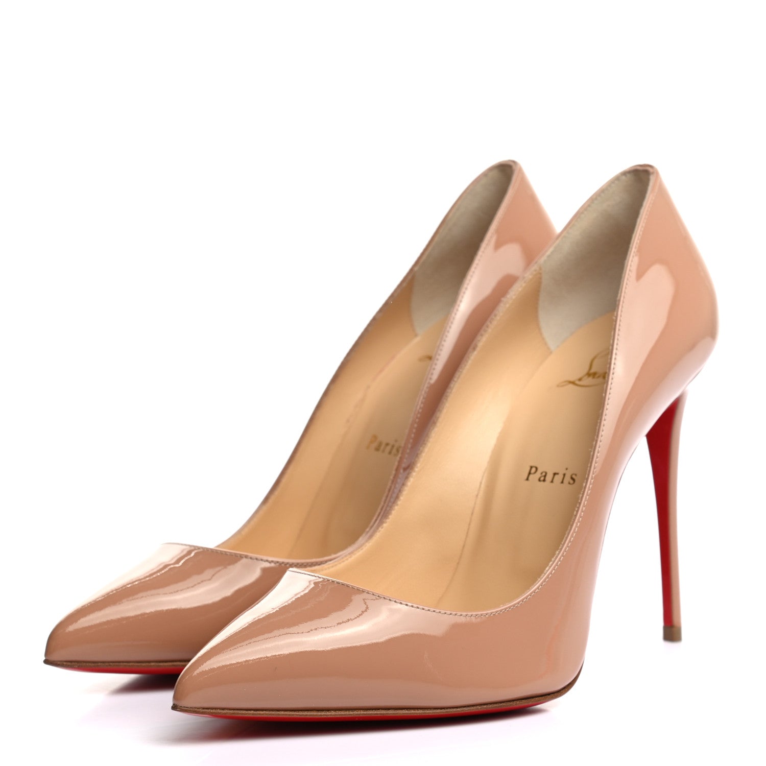 Christian Louboutin Patent Pigalle Follies 100 Pumps 38.5 Nude 3 of 7