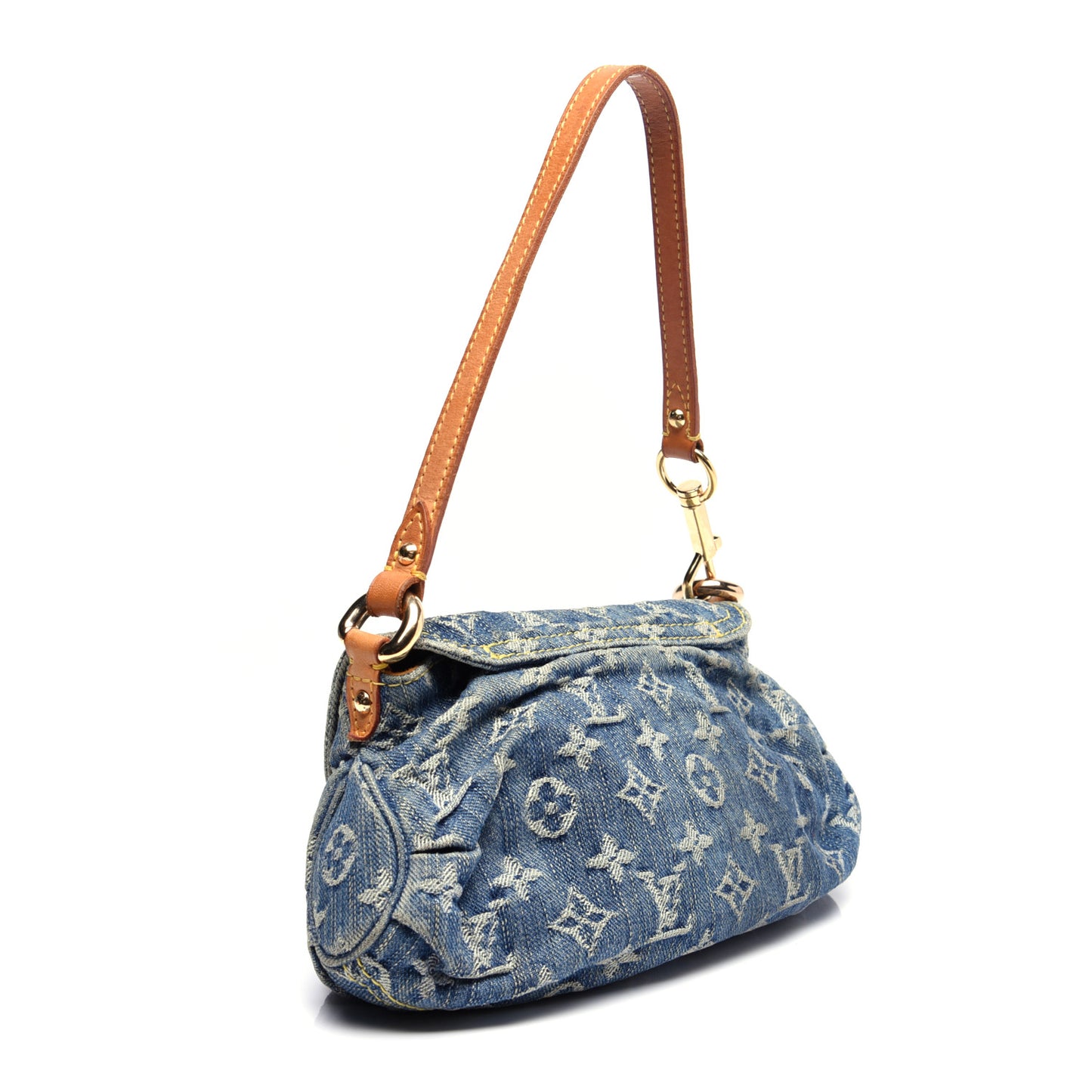Monogram Denim Mini Pleaty Blue