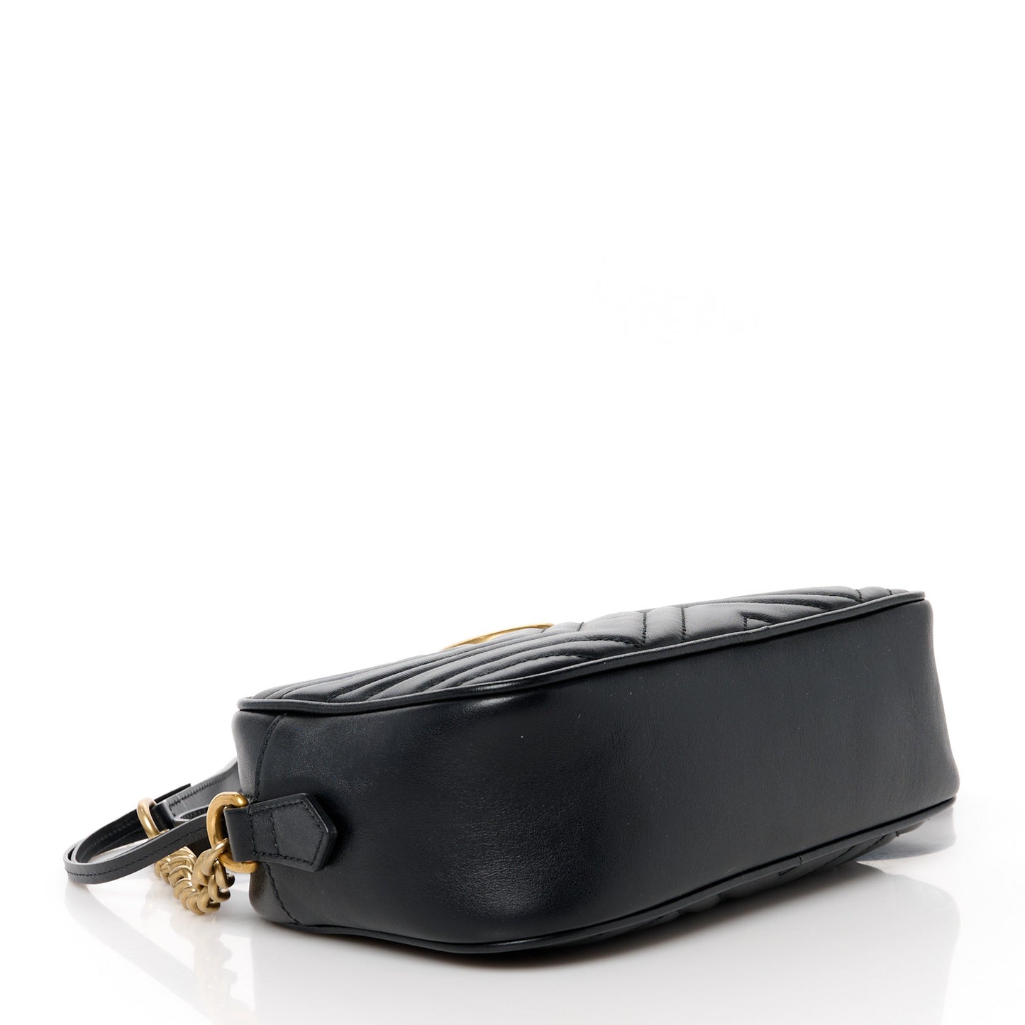 Calfskin Matelasse Small GG Marmont Chain Shoulder Bag Black