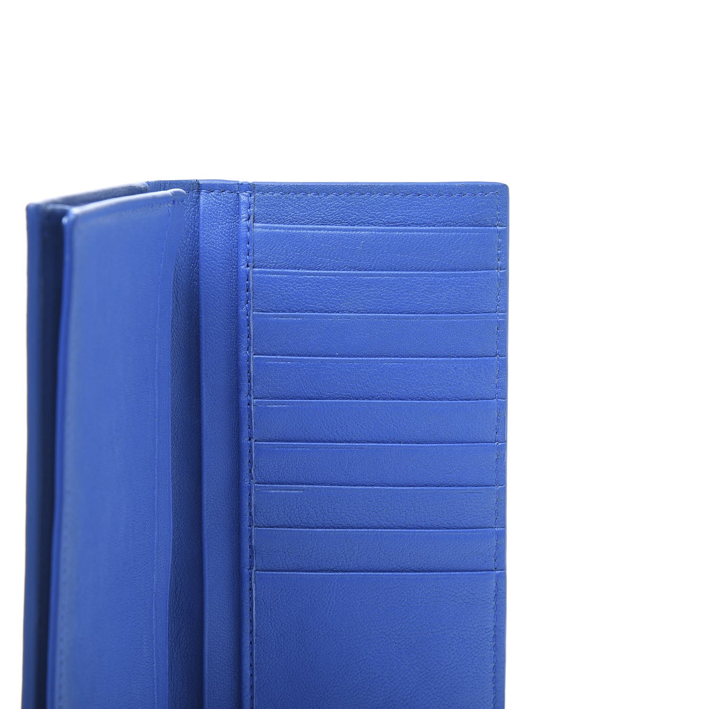 Nappa Intrecciato Long Bi-Fold Wallet Signal Blue