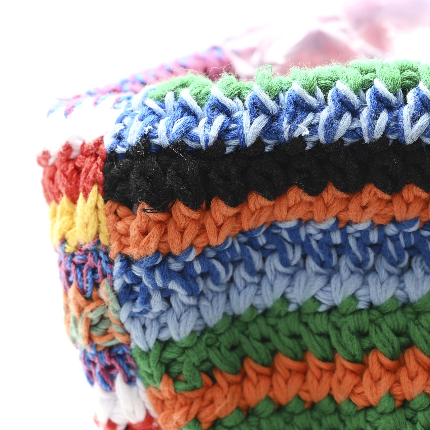 Miu Miu Cotton Crochet Stripe Tote Bag Multicolor 11 of 12